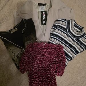 Ladies Blouse Lot 4 Tops for 7 Looks M
